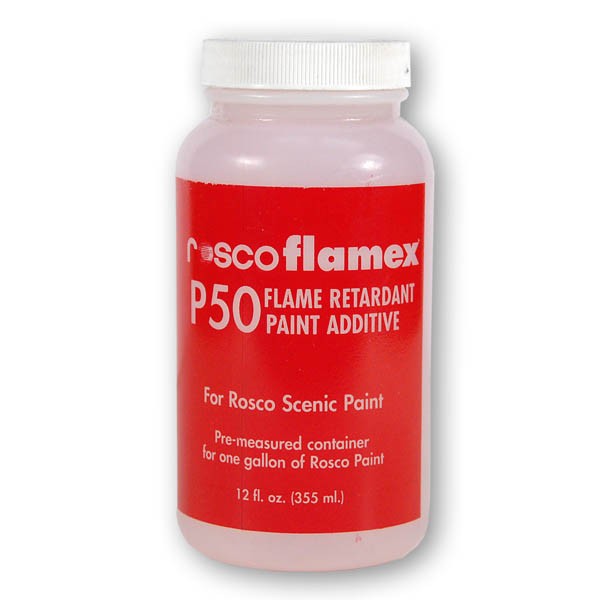 Rosco Flamex PA Flame Retardant Additive 355 ml. Will mix with 3.78 Ltr (1 US Gallon) of paint