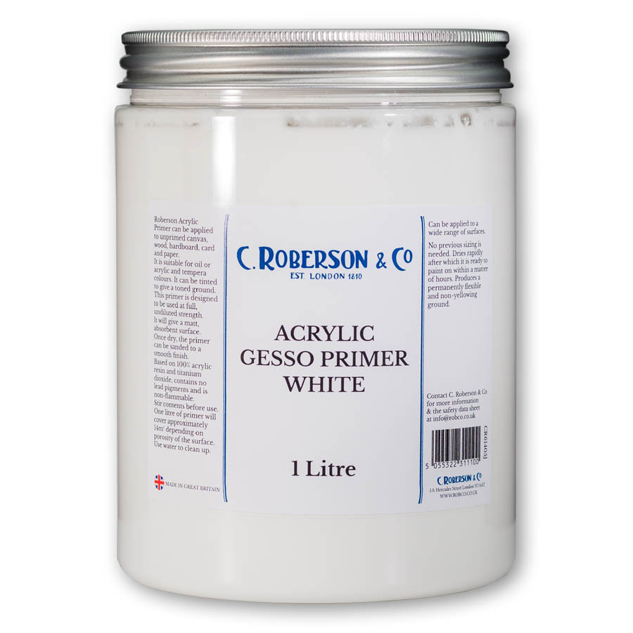 Roberson Acrylic Gesso Primer Acrylic Primer Primers, Mediums